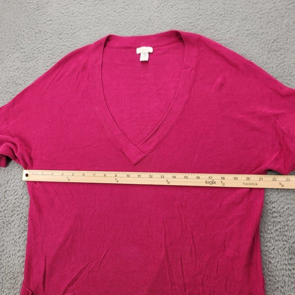 Chicos Sweater Womens 2 US L/12 Pink V-Neck Short Sleeve Pullover Pockets - Picture 12 of 12